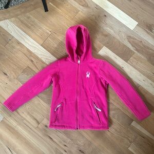 Spyder zip hoodie, pink, fleece lined